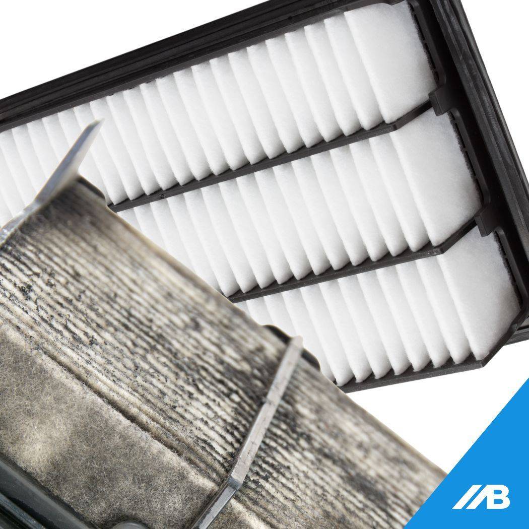 dirty vs. new air filter construction machine
